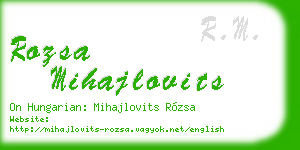 rozsa mihajlovits business card